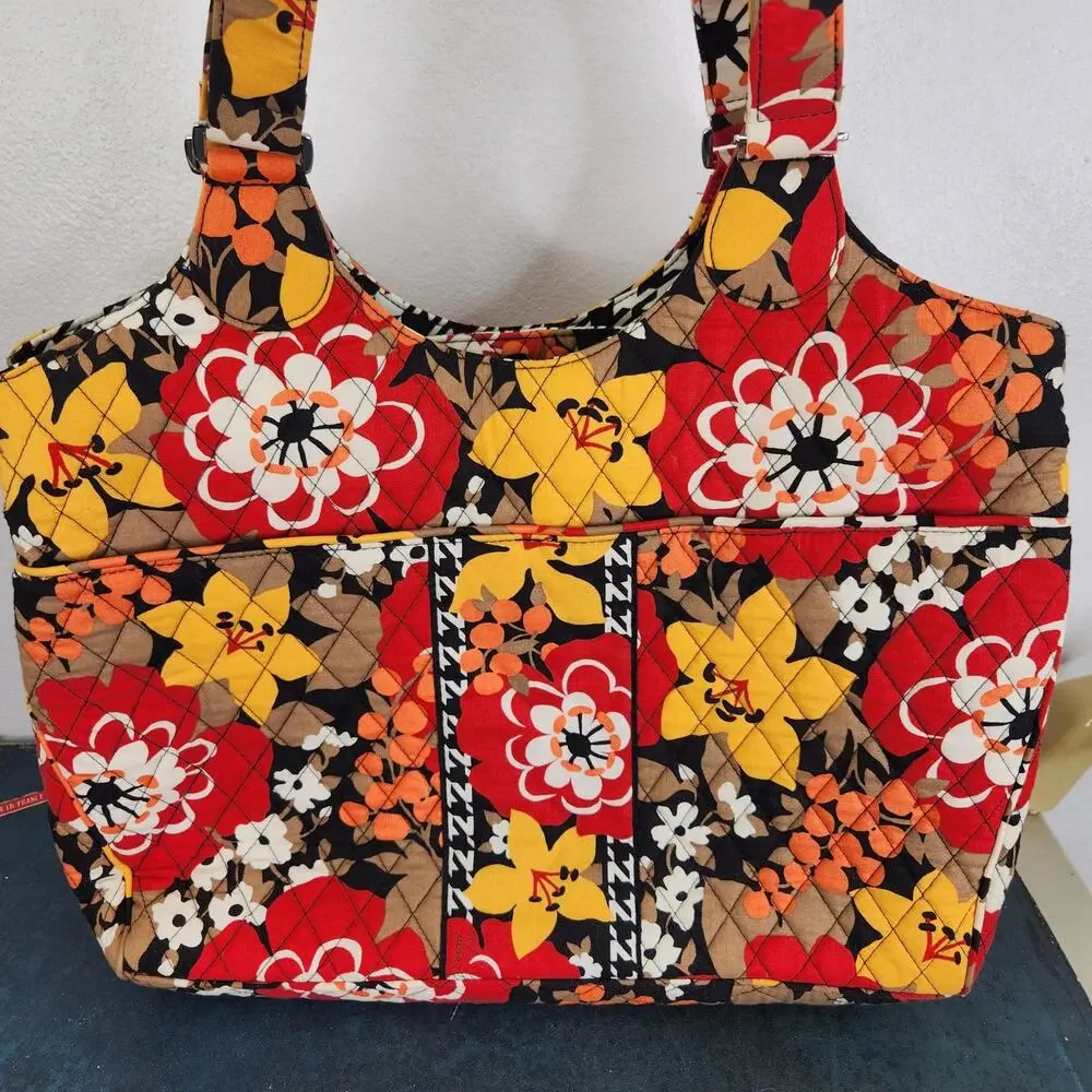 Vera Bradley Laptop Carryall Bittersweeat Floral Pattern Retired Houndstooth